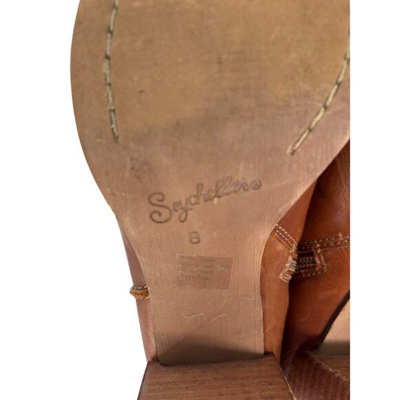Seychelles Tall Block Heel Boots Western Boho Cognac Southwestern Size 8 - Picture 16 of 16